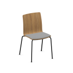 Chaise de bureau en bois avec assise capitonne, com k22h profim