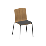Chaise de bureau en bois avec assise capitonne, com k22h profim