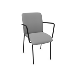 Chaise de bureau capitonn�e avec accoudoirs pieds m�tal sun h