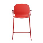 Chaise haute empilable avec accoudoirs et pieds luge acier noor 6090