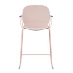 Chaise haute empilable avec accoudoirs et pieds luge acier noor 6090