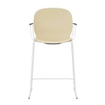 Chaise haute empilable avec accoudoirs et pieds luge acier noor 6090