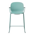 Chaise haute empilable avec accoudoirs et pieds luge acier noor 6090