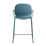 Chaise haute empilable avec accoudoirs et pieds luge acier noor 6090