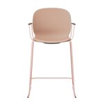 Chaise haute empilable avec accoudoirs et pieds luge acier noor 6090