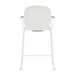 Chaise haute empilable avec accoudoirs et pieds luge acier noor 6090