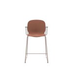Chaise haute empilable avec accoudoirs et pieds luge acier noor 6090 profim