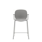 Chaise haute empilable avec accoudoirs et pieds luge acier noor 6090 profim