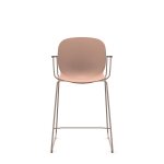 Chaise haute empilable avec accoudoirs et pieds luge acier noor 6090 profim