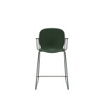 Chaise haute empilable avec accoudoirs et pieds luge acier noor 6090 profim
