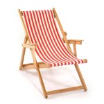 Chilienne pliante avec accoudoirs en bois lona Chilienne pliante avec accoudoirs en bois lona