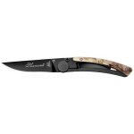 Couteau de poche lame noire & corne de blier claude dozorme