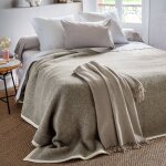 Couverture 100% pure laine vierge sans teinture pastorale toison d'or