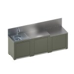 Cuisine 3 modules avec �vier, classic vert sauge