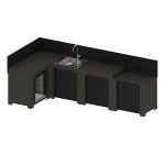 Cuisine 4 modules avec �vier et r�frig�rateur comfort gris cargo