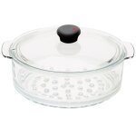 Cuit vapeur verre 24 cm avec couvercle cookway cristel