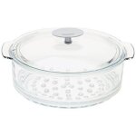Cuit - vapeur en verre + couvercle cristel - 24 cm