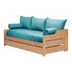 Ensemble housse et coussins pour lit gigogne recyclé heva camif Ensemble housse et coussins pour lit gigogne recyclé heva camif