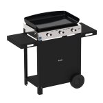 Ensemble plancha et chariot initial gaz 65 en acier noir et inox Ensemble plancha et chariot initial gaz 65 en acier noir et inox