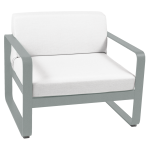 Fauteuil bellevie blanc gris en aluminium