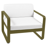 Fauteuil bellevie blanc gris en aluminium