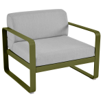 Fauteuil bellevie gris flanelle en aluminium