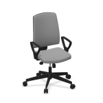 Fauteuil de bureau dossier capitonn et plastique noir avec accoudoirs fixes raya 21s profim