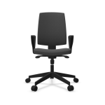Fauteuil de bureau dossier capitonn et plastique noir avec accoudoirs fixes raya 21s profim