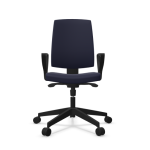 Fauteuil de bureau dossier capitonn et plastique noir avec accoudoirs fixes raya 21s profim