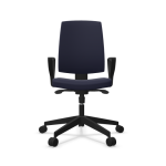 Fauteuil de bureau dossier capitonn et plastique noir avec accoudoirs fixes raya 21s profim