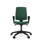Fauteuil de bureau dossier capitonn et plastique noir avec accoudoirs fixes raya 21s profim