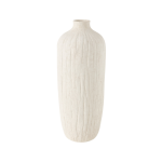 Grand vase c�ramique d�co textur� blanc 36 cm sim�on