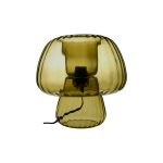 Lampe � poser champignon en verre vert kaki translucide calista