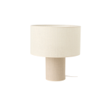 Lampe � poser pied et abat jour en lin blanc rebecca