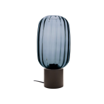 Lampe � poser en verre fum� pied bois fonc� c�lian