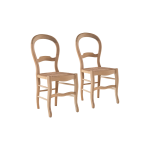 Lot de 2 chaises chne massif et paille cla
