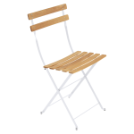 Lot de 2 chaises pliantes bistro naturel en acier et en bois fermob