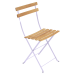 Lot de 2 chaises pliantes bistro naturel en acier et en bois fermob