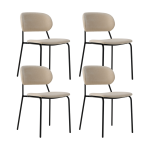 Lot de 4 chaises tissu et bois pieds mtal sofia