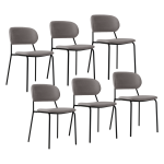 Lot de 6 chaises tissu et bois pieds mtal sofia