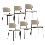 Lot de 6 chaises tissu et bois pieds mtal sofia