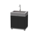 Meuble avec �vier pour cuisine d'ext�rieur 80 x 55 cm en acier noir le