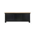 Meuble tv bois massif 2 portes 3 tiroirs embellie