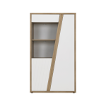 Meuble vitrine décor bois et blanc 2 portes gustave Meuble vitrine décor bois et blanc 2 portes gustave