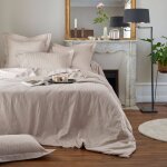 Parure de lit satin divine blanc des vosges