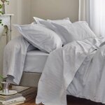 Parure de lit satin divine blanc des vosges