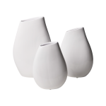 Set de 3 vases d�coratifs blancs en c�ramique billie