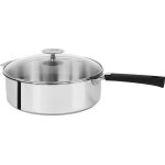 Set sauteuse 24 cm avec couvercle et poigne noire mutine amovible cristel