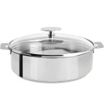 Set sauteuse inox mutine 24 cm avec couvercle et poigne amovible framboise cristel