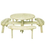 Table pique - nique ronde en bois edgar ekju
